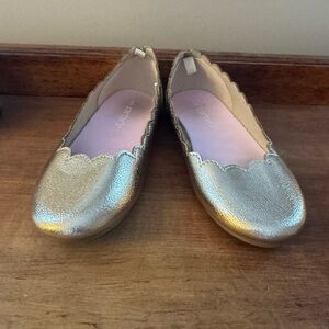 Carter’s Gold Ballet Flat Scalloped Edge, Size 1